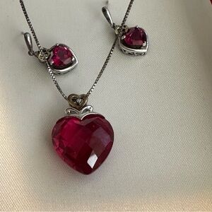 Heart Sterling Silver Pendant and Earring